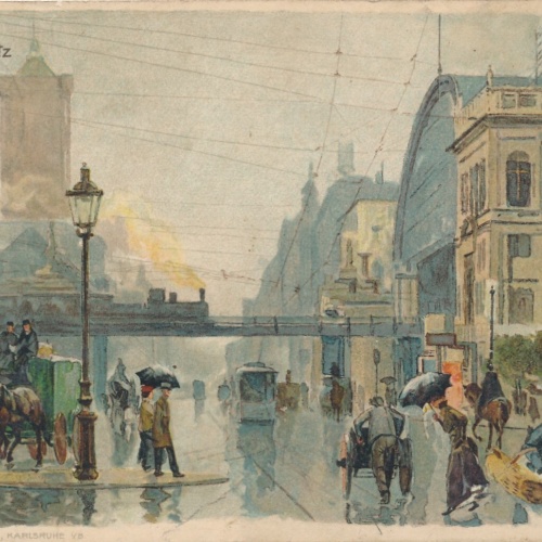 Litho - Karte gruss aus Berlin Alexander - Platz Ansichtskarte (9344)
