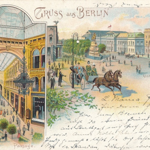 Litho - Karte gruss aus Berlin unter den Linden Ansichtskarte (9347)
