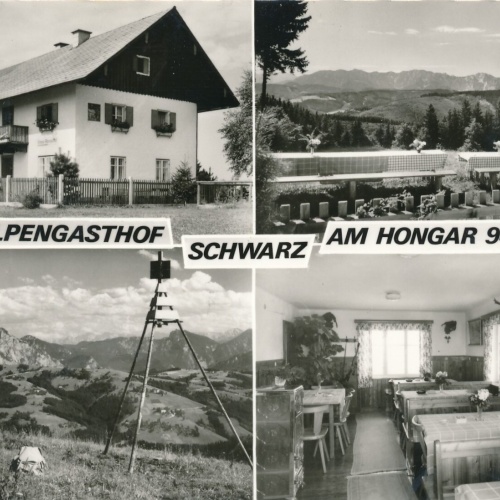 AK am Hongar mit Gasthof Schwarz Oberösterreich Ansichtskarte (9824)