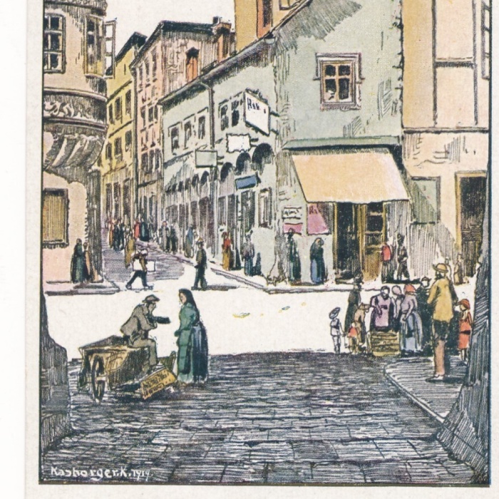 AK aus Wels Schmiedgaße Oberösterreich Ansichtskarte (9300)