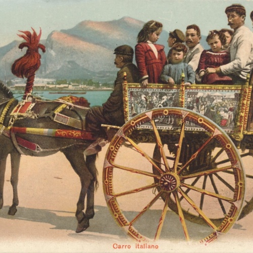 AK aus Carro Italien mit Kutsche und Pferd Ansichtskarte (8137)