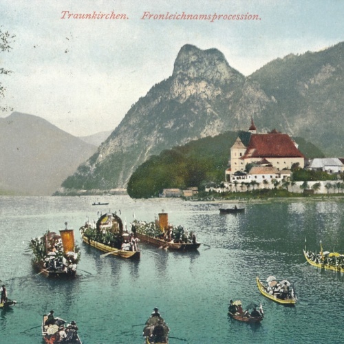 AK aus Traunkirchen Frohnleichnamsprocession Oberösterreich Ansichtskarte (9736)