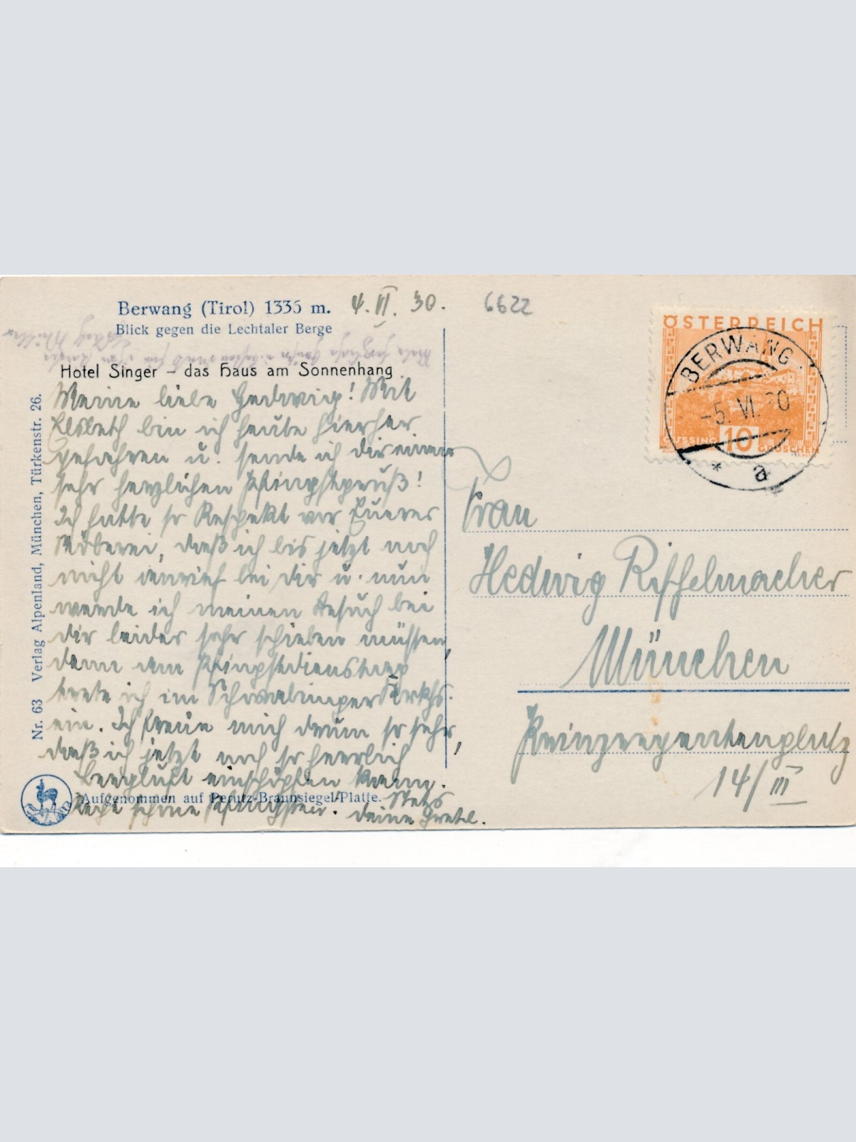AK aus Berwang Tirol Ansichtskarte (9722)