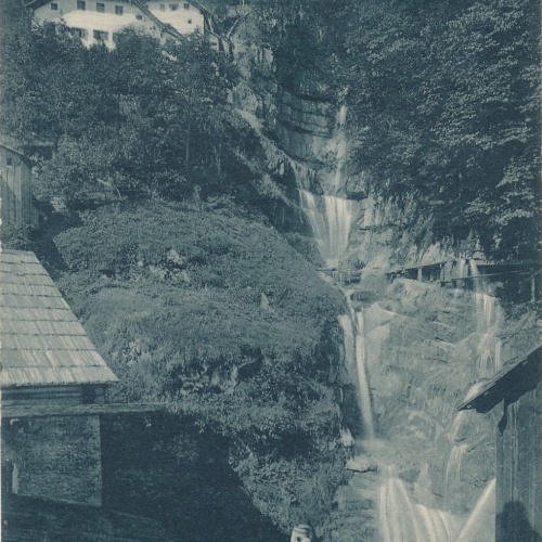 AK aus Hallstatt mit Wasserfall Oberösterreich Ansichtskarte (9951)