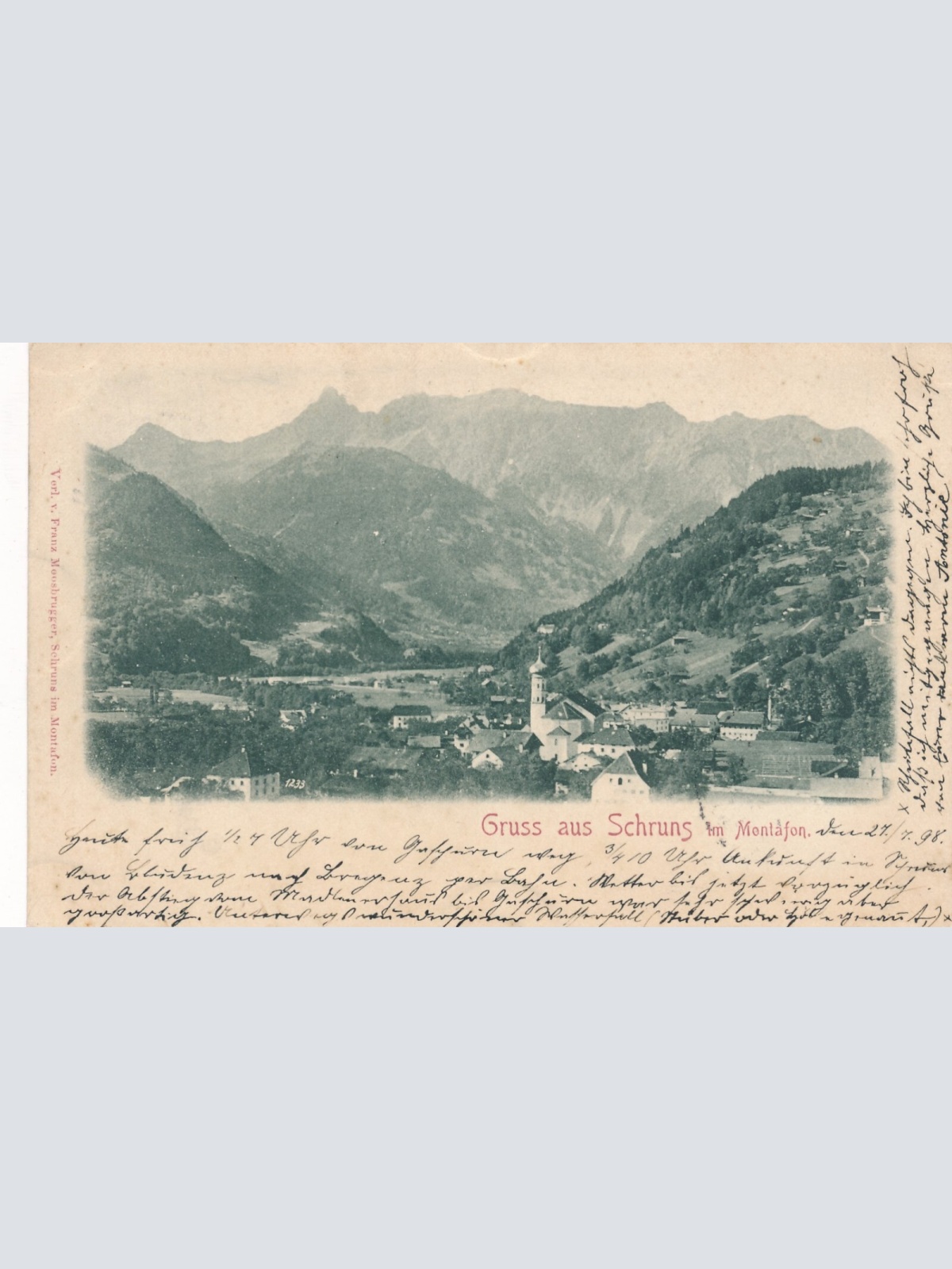 AK gruss aus Schruns Vorarlberg Ansichtskarte (9955)