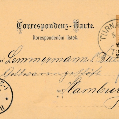2 Kreuzer Ganzsachen - Karte 1887 aus Turnov (9981)
