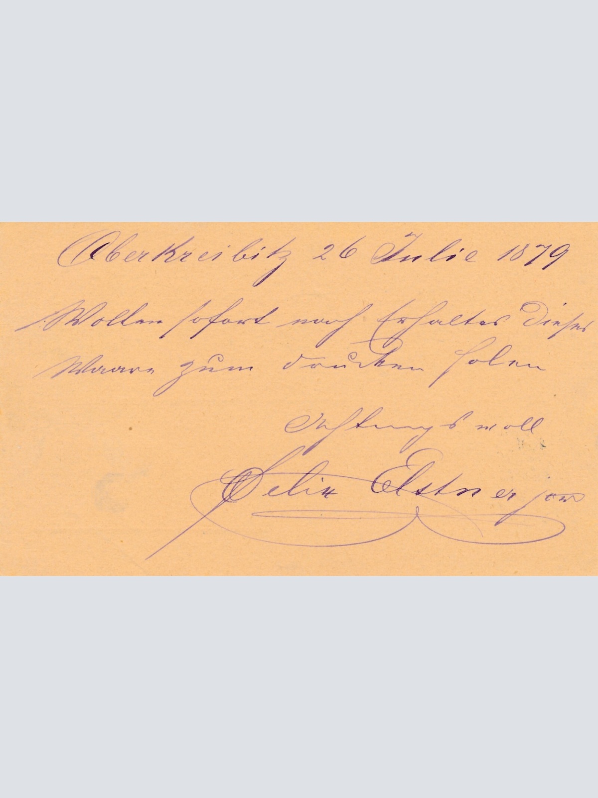 2 Kreuzer Ganzsachen - Karte 1879 aus Oberkreibitz - Schönfeld (9988)