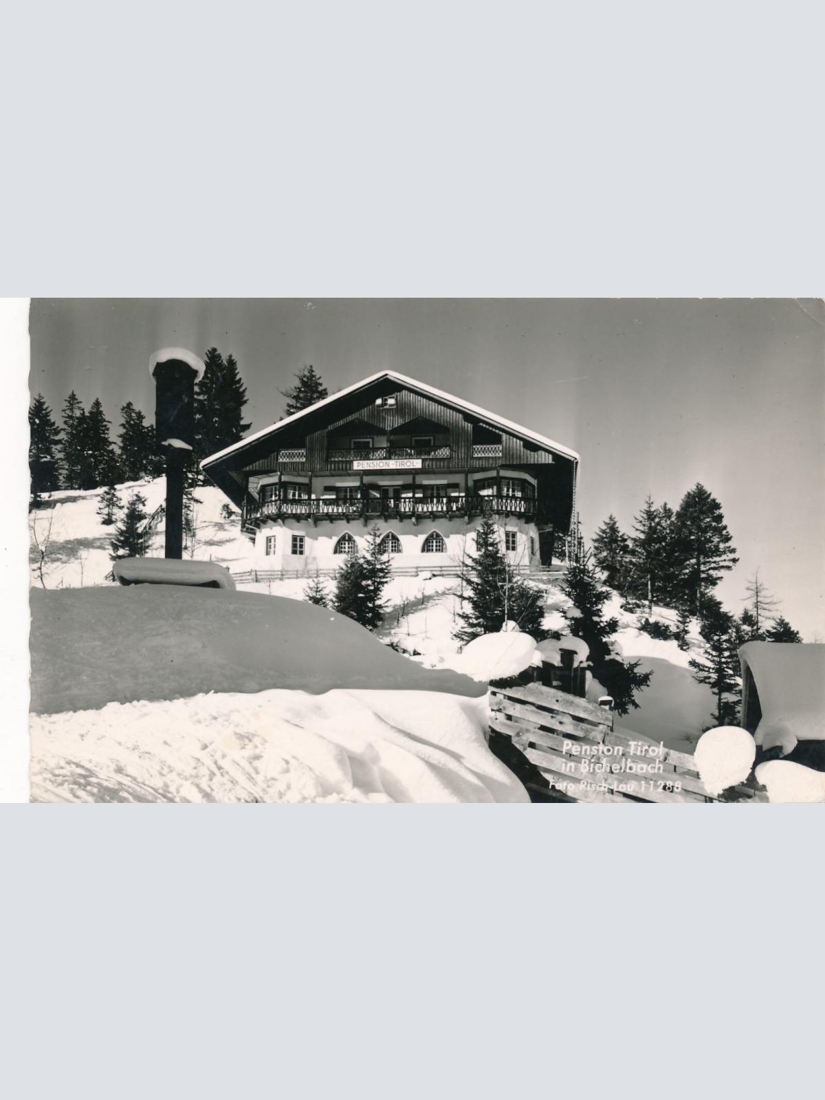 AK aus Bichlbach mit Pension Tirol Ansichtskarte (9899)