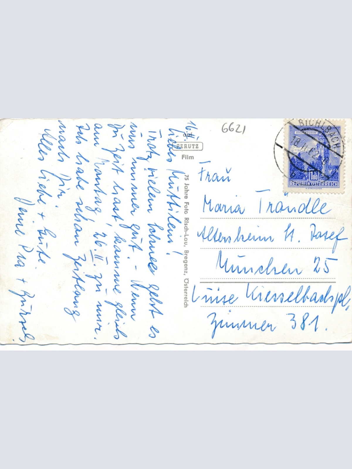 AK aus Bichlbach mit Pension Tirol Ansichtskarte (9899)