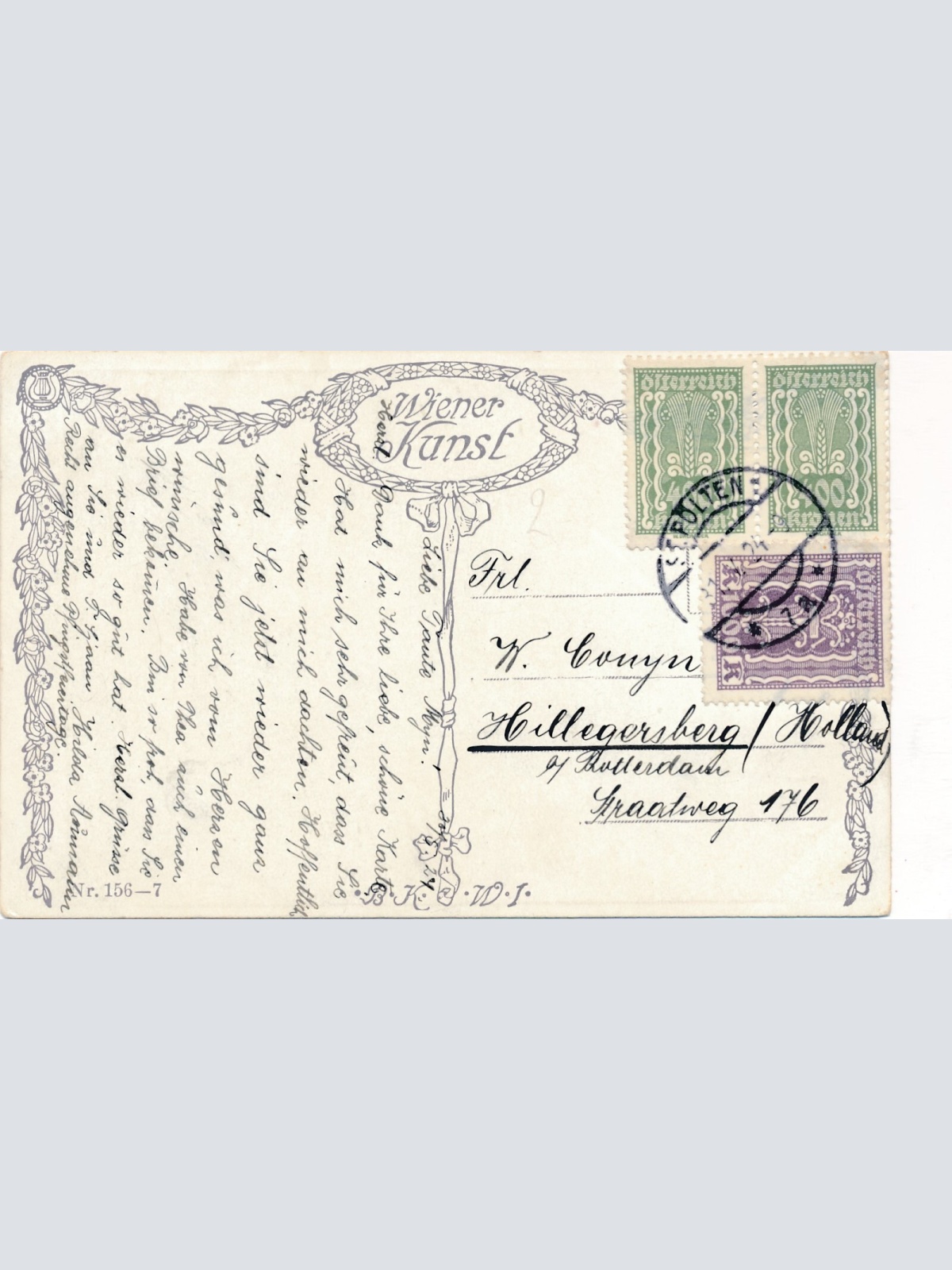 AK aus St. Pölten mit Garten der Franzisk. Niederösterreich Ansichtskarte (9884)