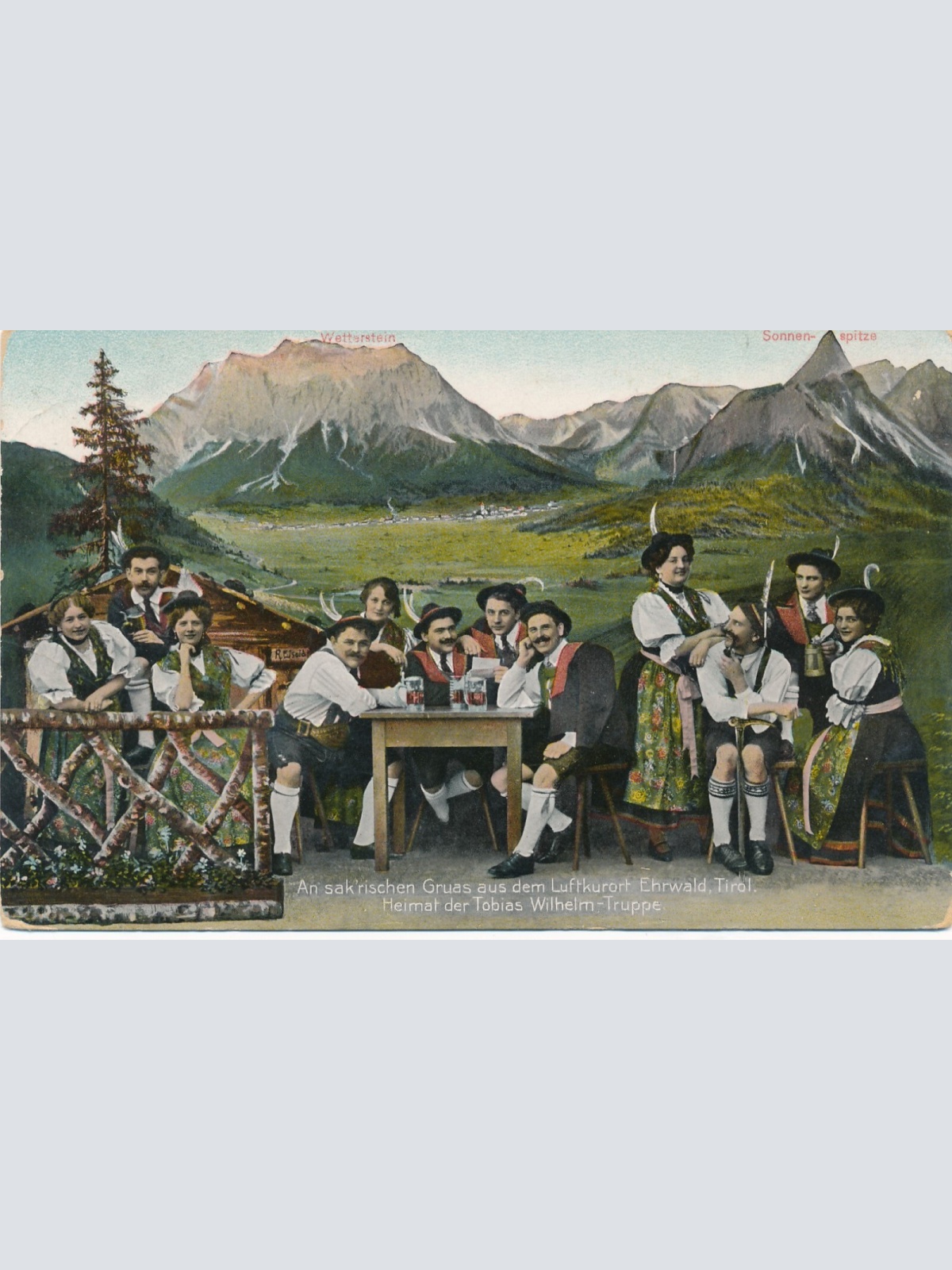 AK aus Ehrwald an Sakischen Gruas Tobias wilhelm Tr. Tirol Ansichtskarte (9929)