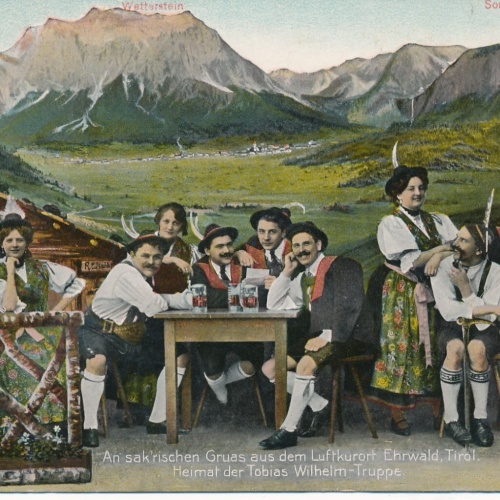 AK aus Ehrwald an Sakischen Gruas Tobias wilhelm Tr. Tirol Ansichtskarte (9929)