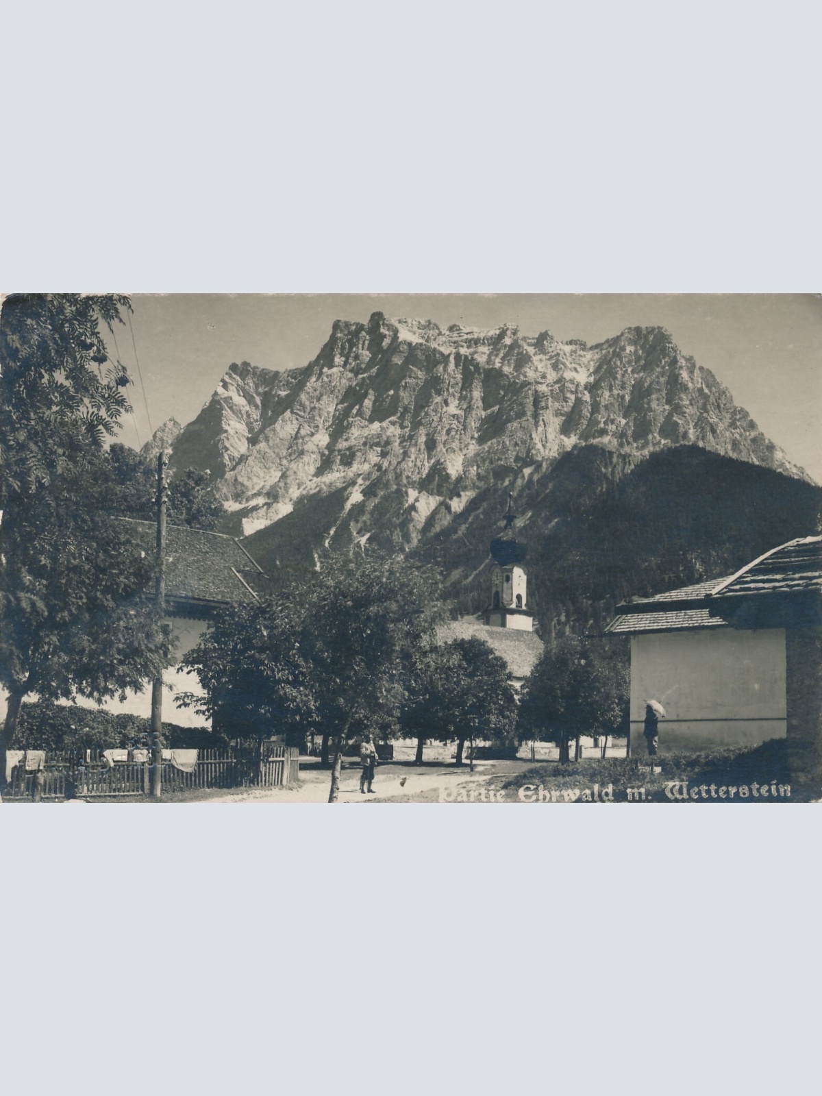 AK aus Ehrwald mit Wettsetin Tirol Ansichtskarte (9931)