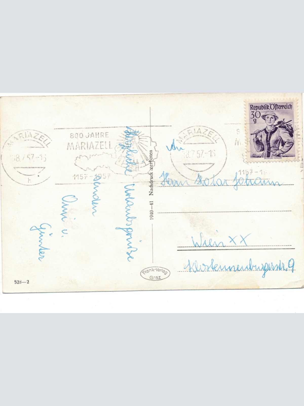AK aus Mariazell mit Rasing Steiermark Ansichtskarte (9593)