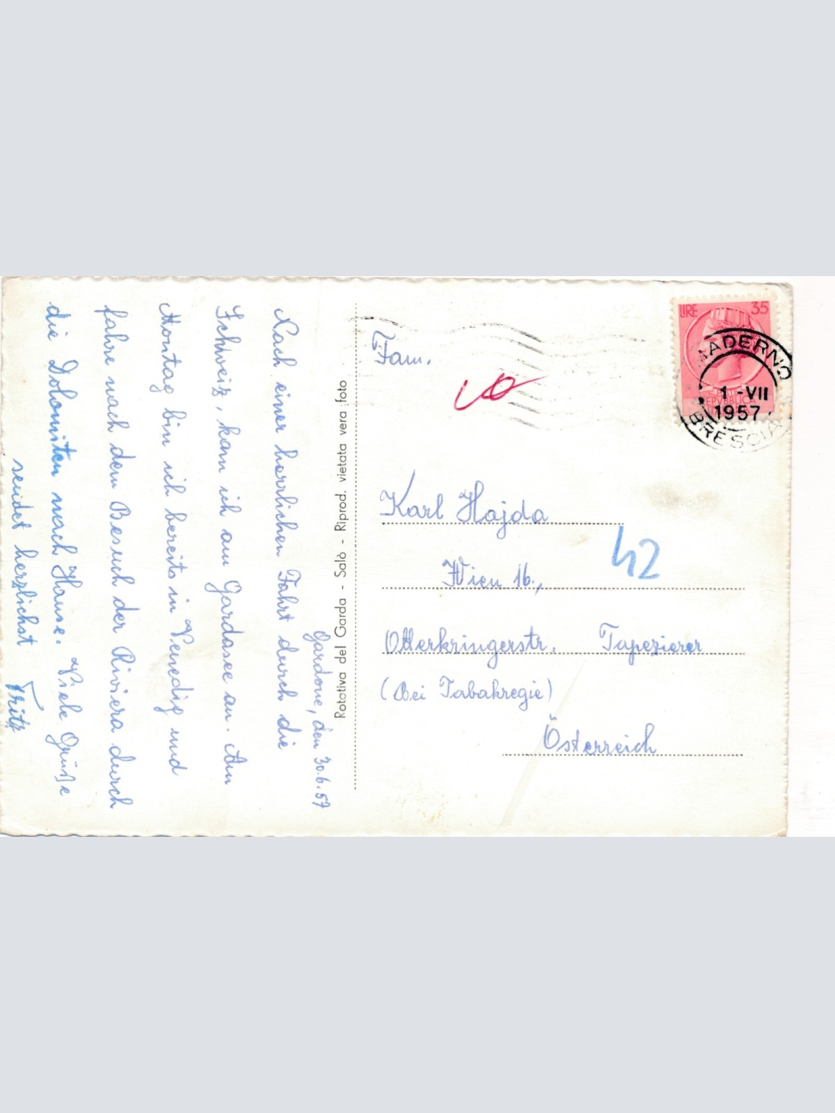 AK aus Lago di Garda Muderno Italien Ansichtskarte (9667)