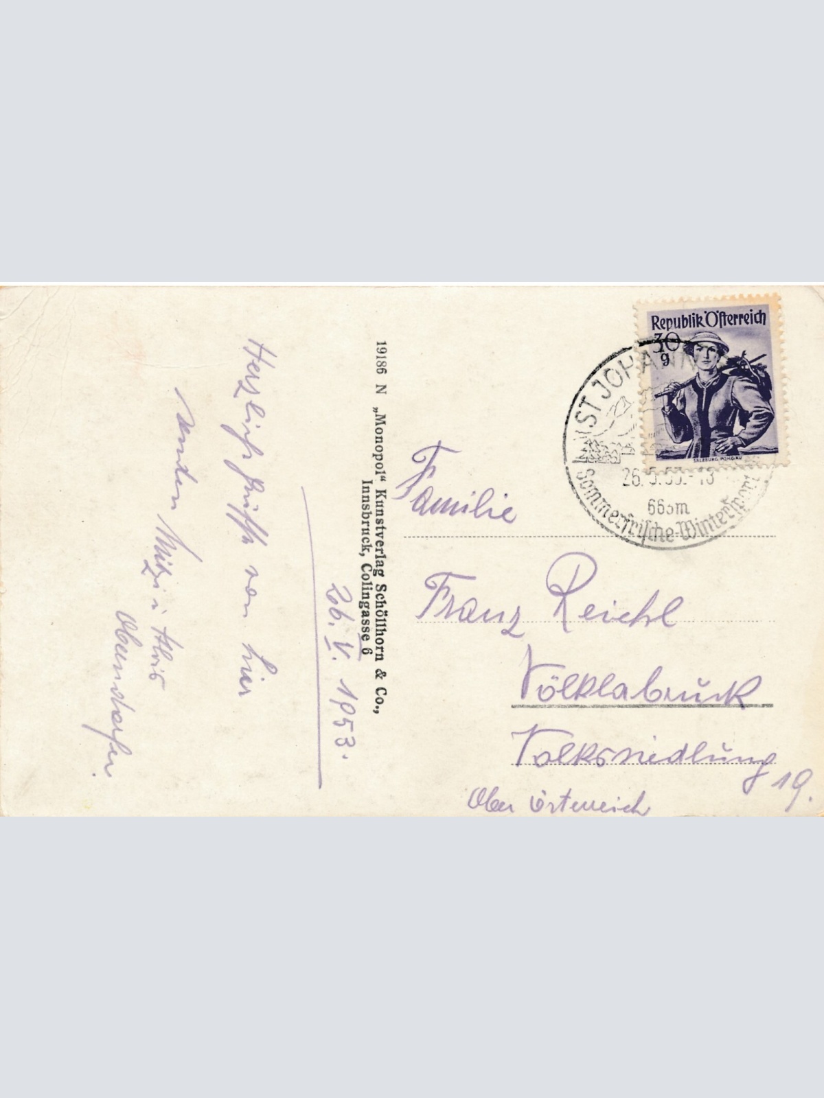 AK aus St.Johann Speckbacherstraße Tirol Ansichtskarte (10262)