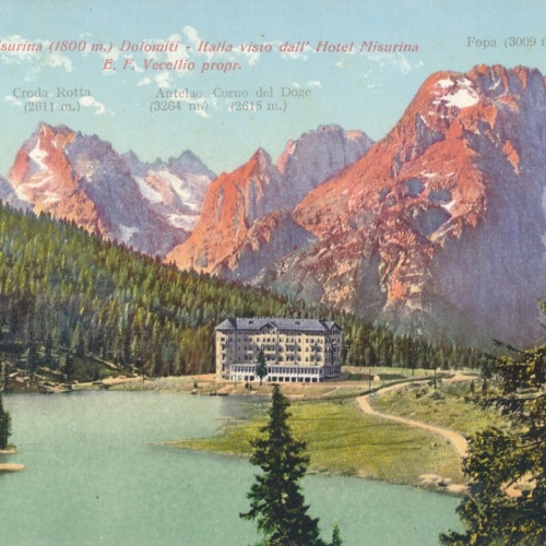 AK aus Misurina mit Hotel Misurina Italien Ansichtskarte (9638)