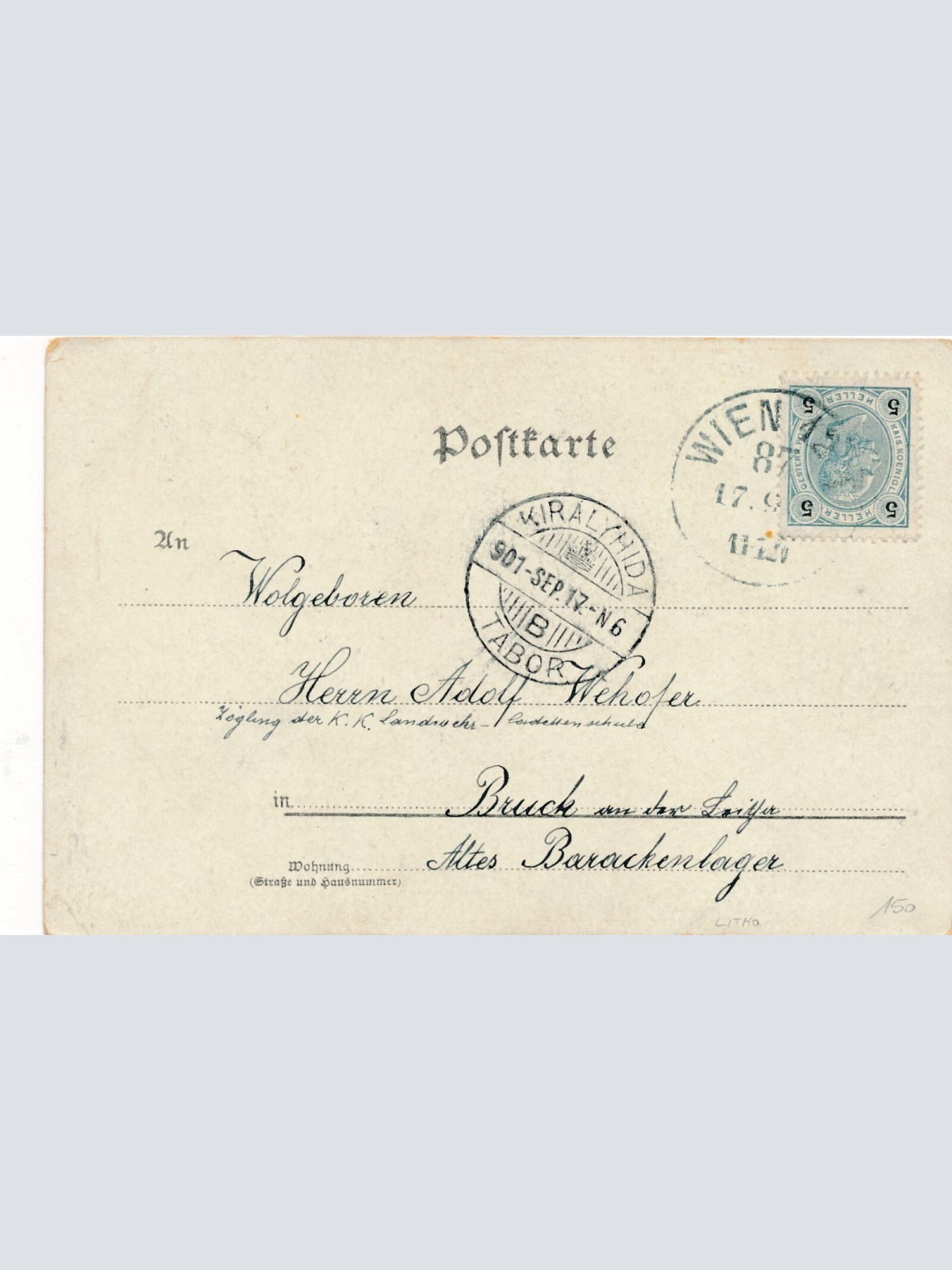 Motiv - Karte Frau mit Fahrrad - Radfahrer verboten - Ansichtskarte (10201)