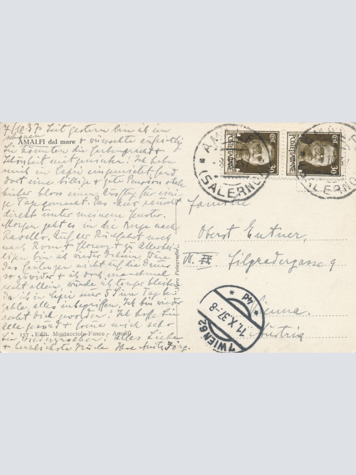 AK aus Amalfi dal mare Italien Ansichtskarte (9644)