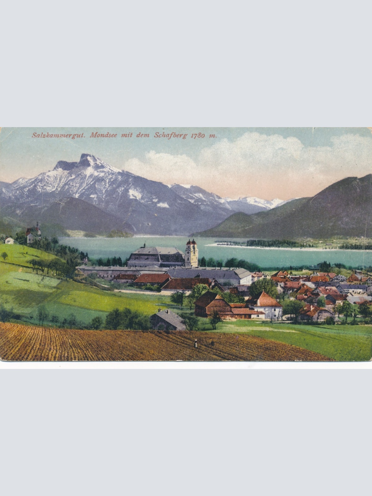 AK aus Mondsee mit Schafberg Oberösterreich Ansichtskarte (9636)