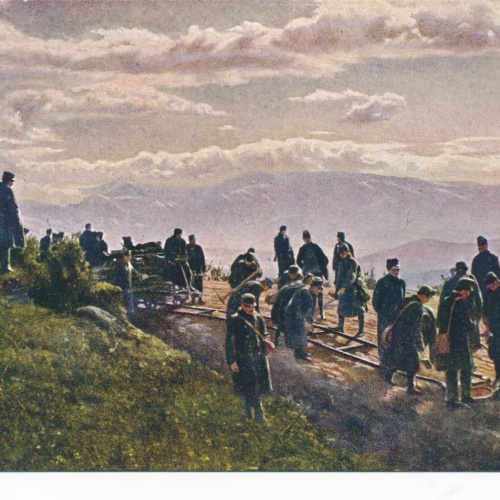 AK Weltkrieg 1914 - 1916 Bau einer Feldbahn in Russland (10242)
