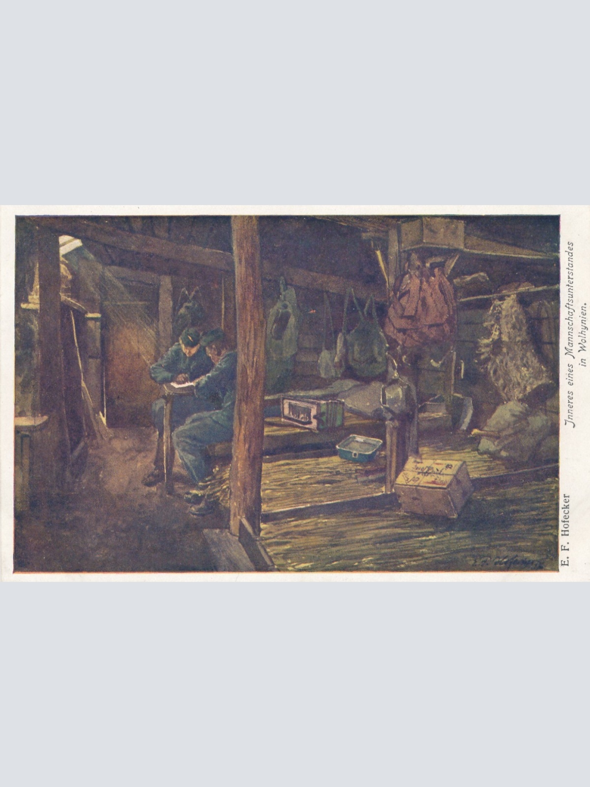 AK Inneres eines Manschaftsunterstandes in Wolhynien (10248)