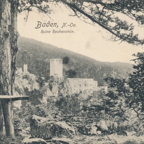 AK aus Baden mit Ruine Rauhenstein Niederösterreich Ansichtskarte (10330)