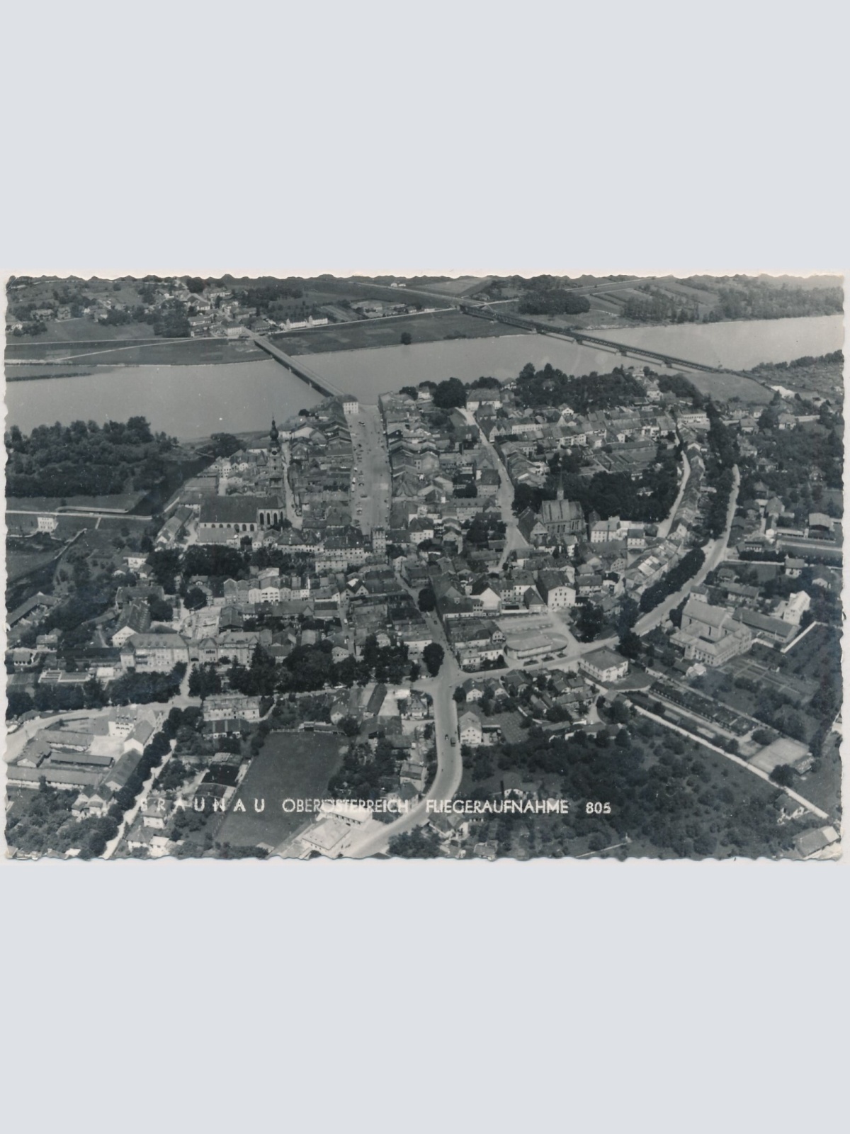 AK, Braunau am Inn, Fliegeraufnahme, Oberösterreich (S2431)