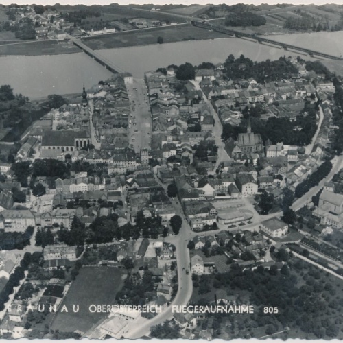 AK, Braunau am Inn, Fliegeraufnahme, Oberösterreich (S2431)