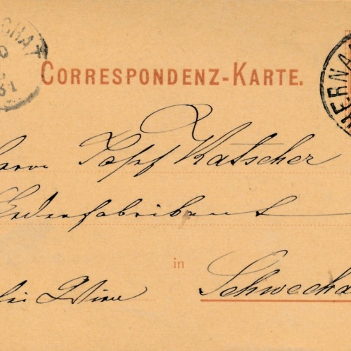 2 Kreuzer - Ganzsachen - Karte 1881 aus Hernals (10139)