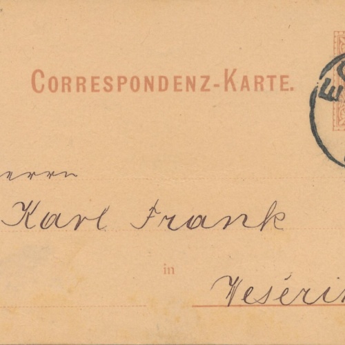 2 Kreuzer - Ganzsachen - Karte 1879 aus Eger Stadt (10161)