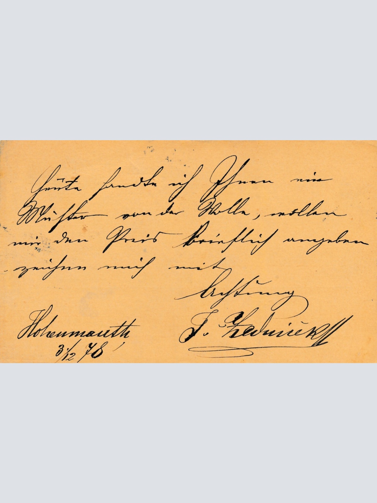 2 Kreuzer - Ganzsachen - Karte 1878 aus Hohenmauth (10158)