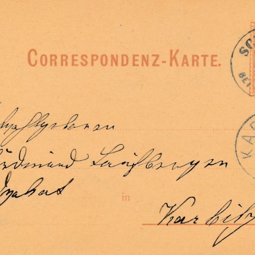 2 Kreuzer - Ganzsachen - Karte 1879 aus Schönau (10152)