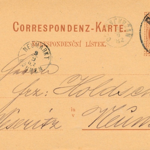 2 Kreuzer - Ganzsachen - Karte 1882 aus Pilsen (10080)