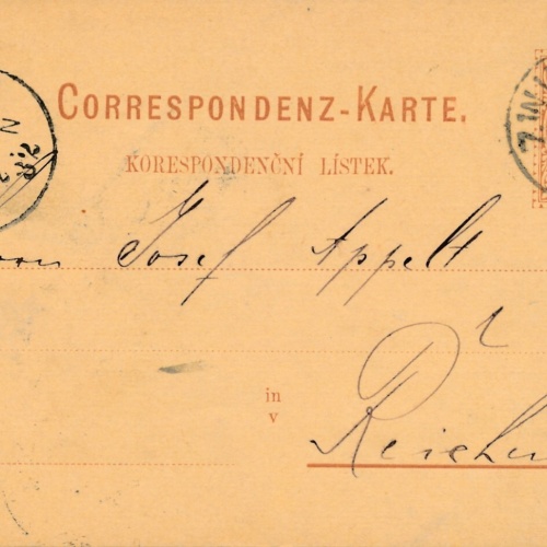 2 Kreuzer - Ganzsachen - Karte 1882 aus Zwittau (10077)