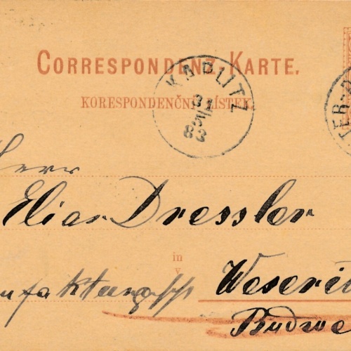 2 Kreuzer - Ganzsachen - Karte 1883 aus Unter - Polaun (10104)