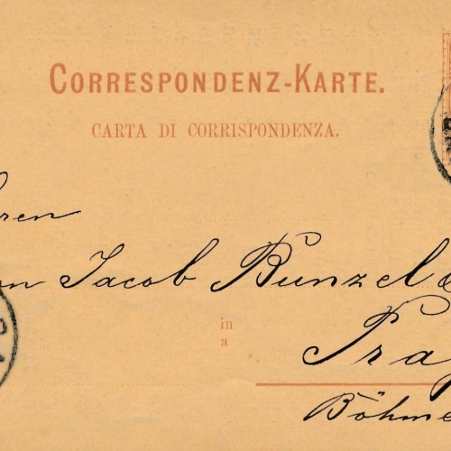 2 Kreuzer - Ganzsachen - Karte 1883 aus Triest Bahnhof (10122)