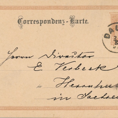 2 Kreuzer - Ganzsachen - Karte aus 1892 Dauba (10127)