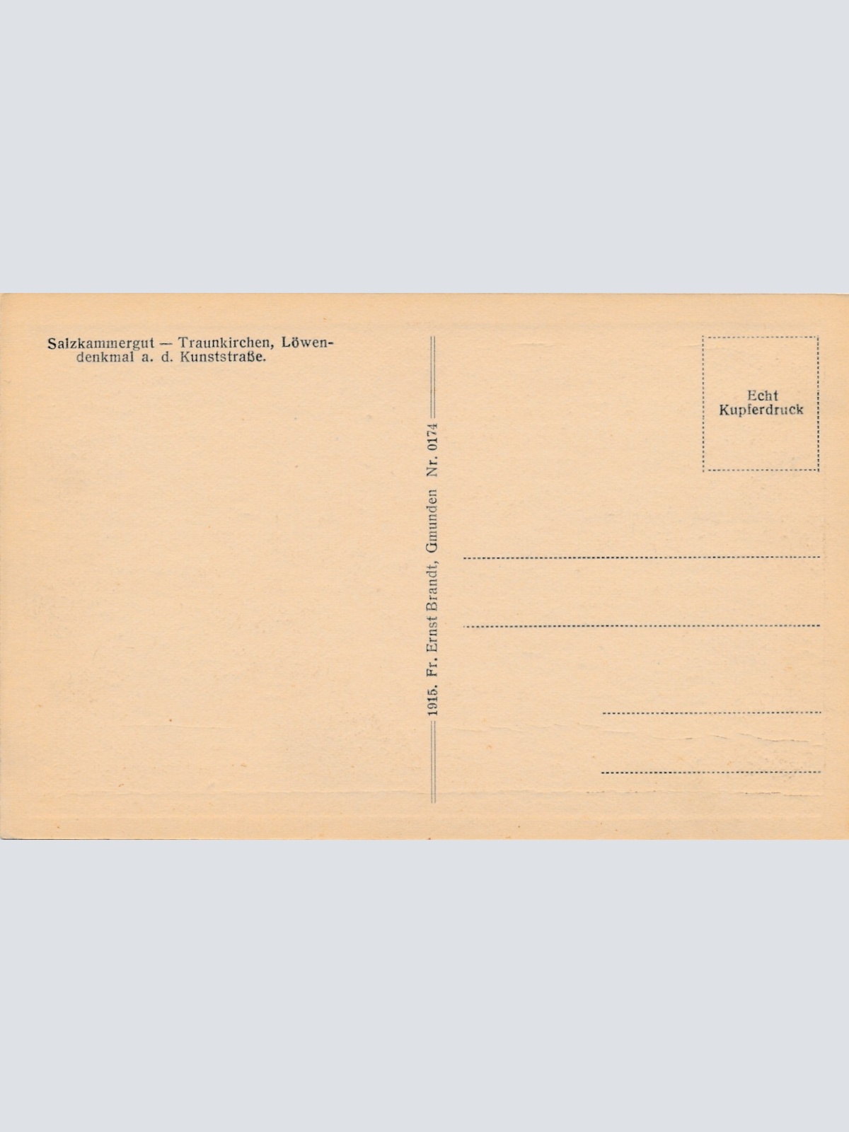 AK aus Traunkirchen mit Löwendenkmal Oberösterreich Ansichtskarte (10611)