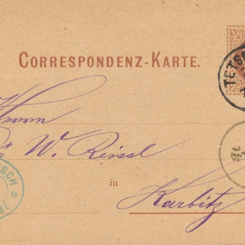 2 Kreuzer - Ganzsachen - Karte 1882 aus Tetschen (10118)