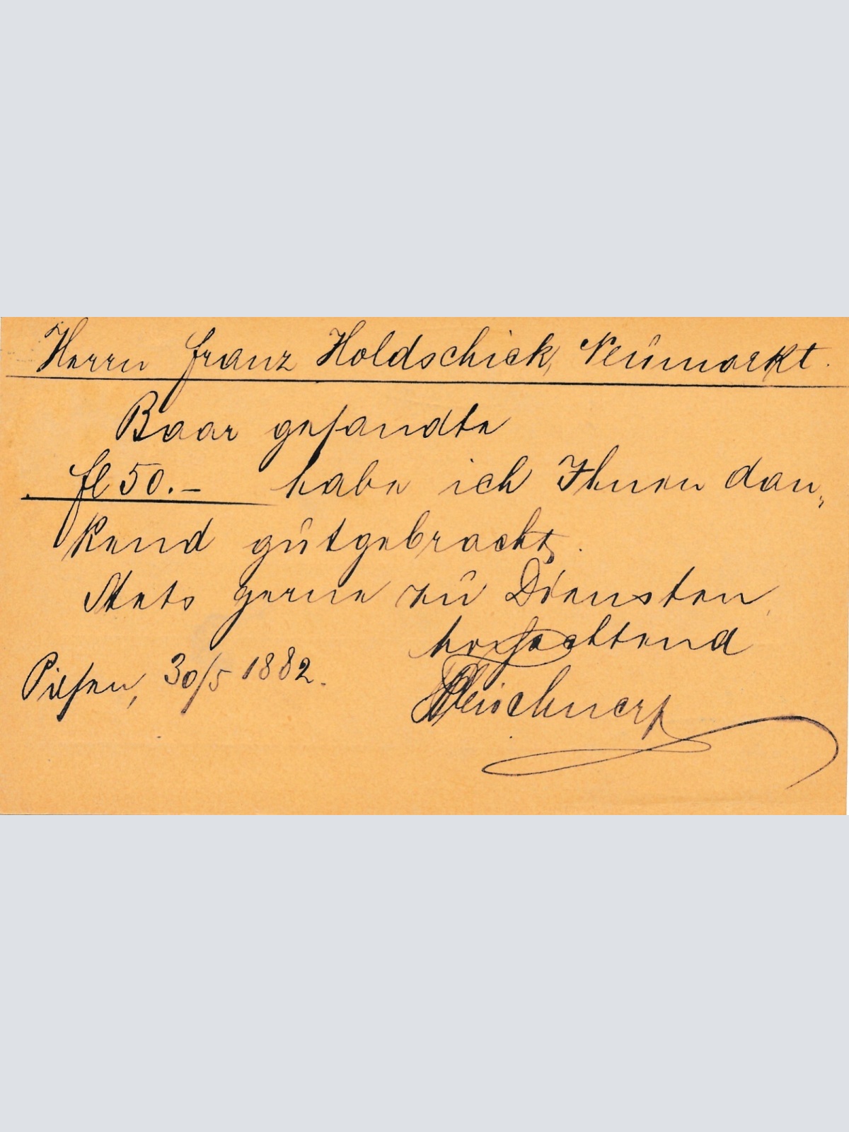 2 Kreuzer - Ganzsachen - Karte 1882 aus Pilsen - Pilzen (10112)