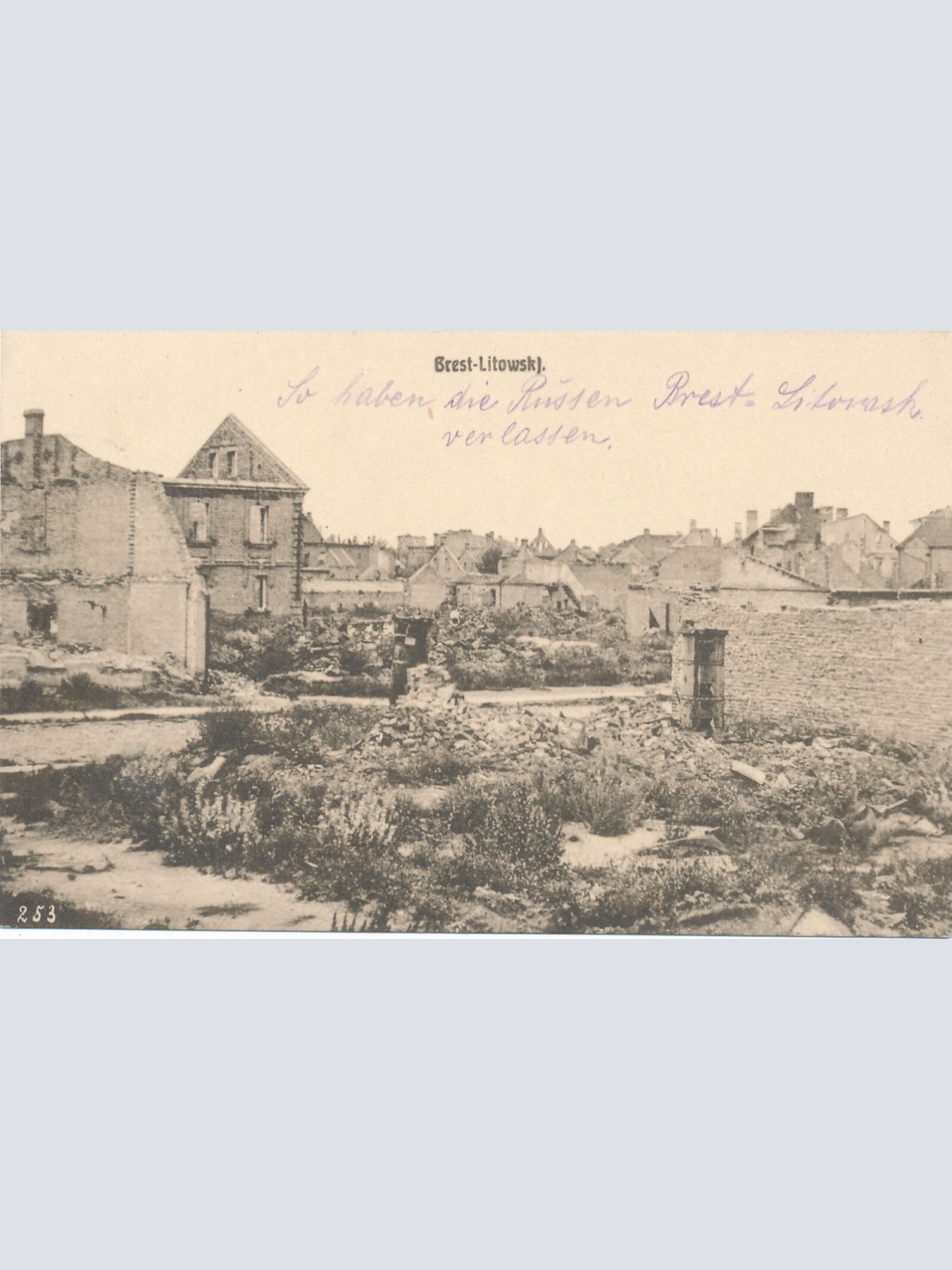 AK aus Brest - Litowskj Frankreich mit Zerstörten Häuser (9113)