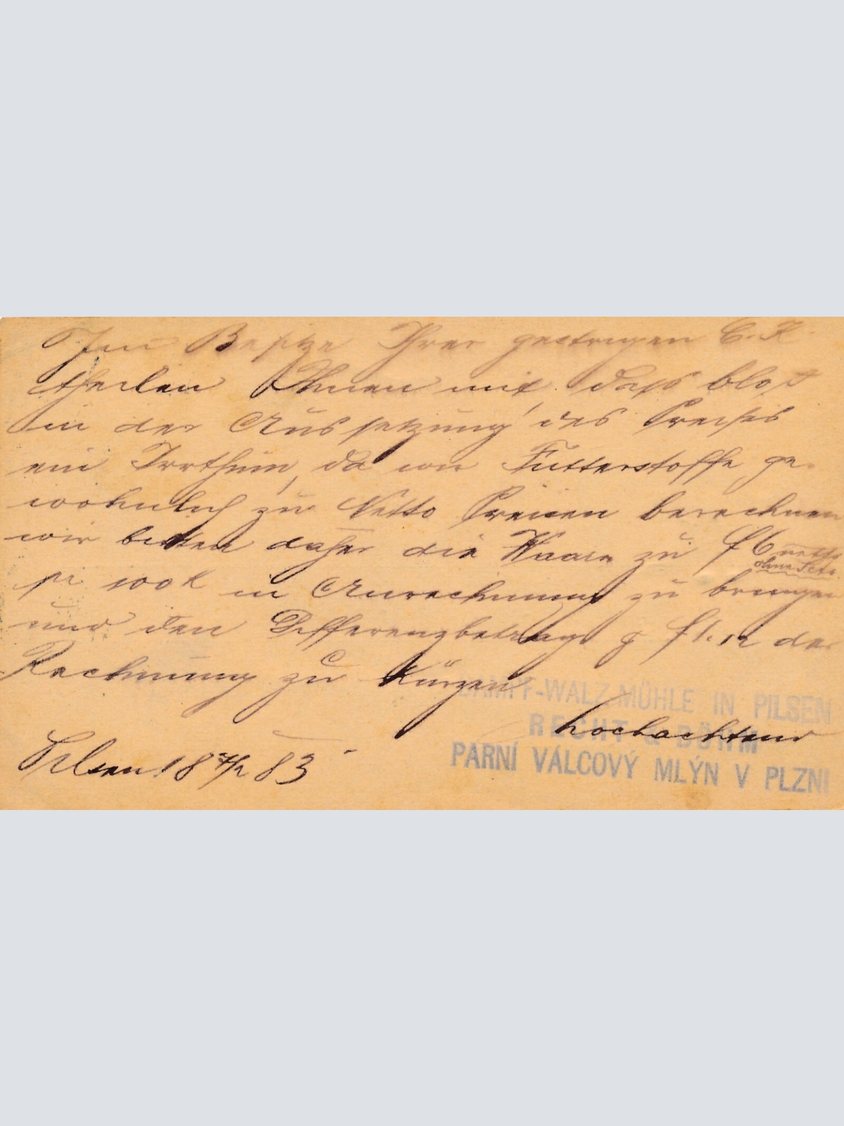 2 Kreuzer - Ganzsachen - Karte 1883 aus Pilsen - Pilzen (10115)