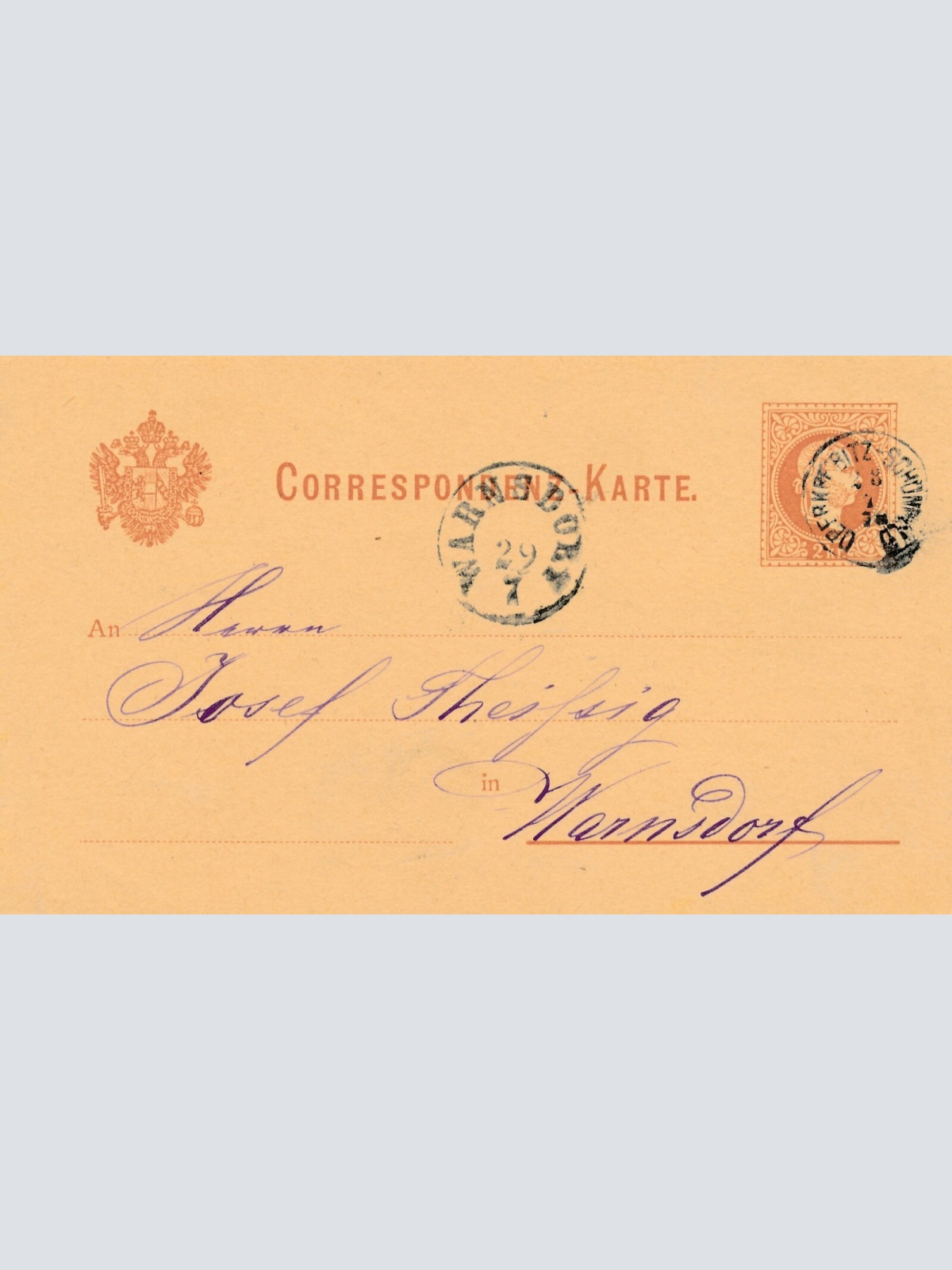 2 Kreuzer Ganzsachen - Karte 1879 aus Oberkreibitz (10525)