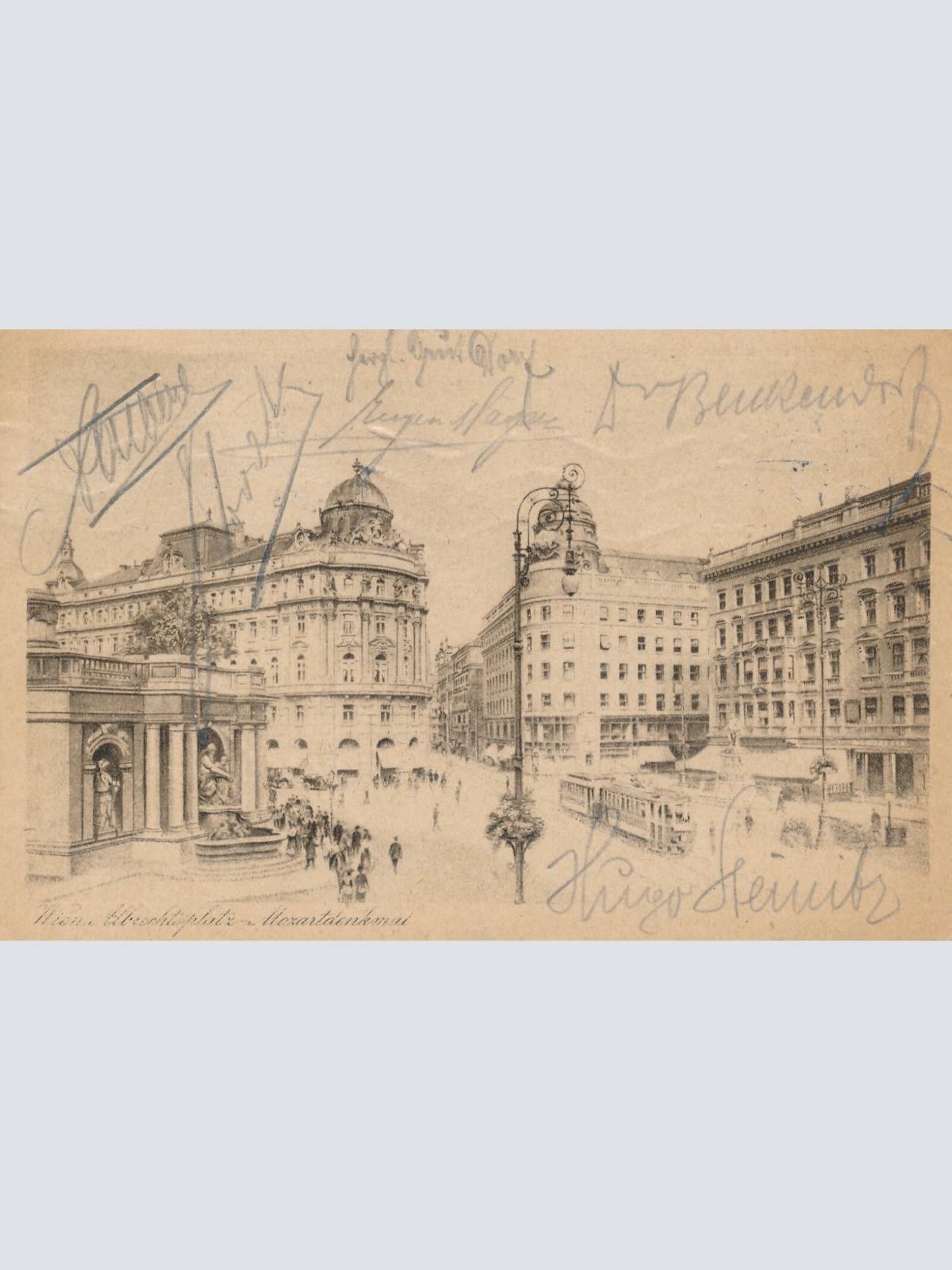 AK aus Wien Mozartdenkmal Ansichtskarte (10566)