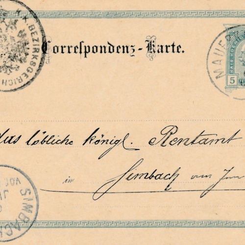 5 Heller Ganzsachen - Karte aus Mauerbib (10558)