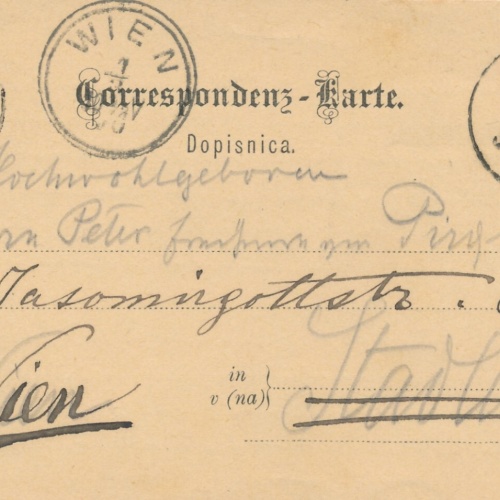 2 Kreuzer Ganzsachen - Karte (Slov) 1890 aus Laibach (10545)