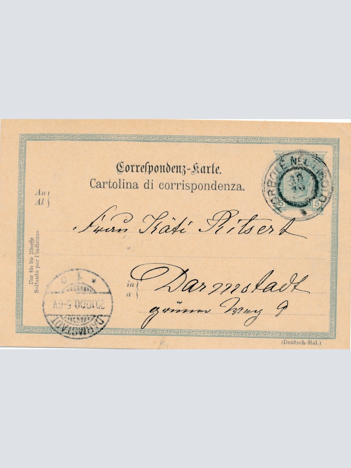 5 Heller Ganzsachen - Karte 1900 aus Torbole (10553)