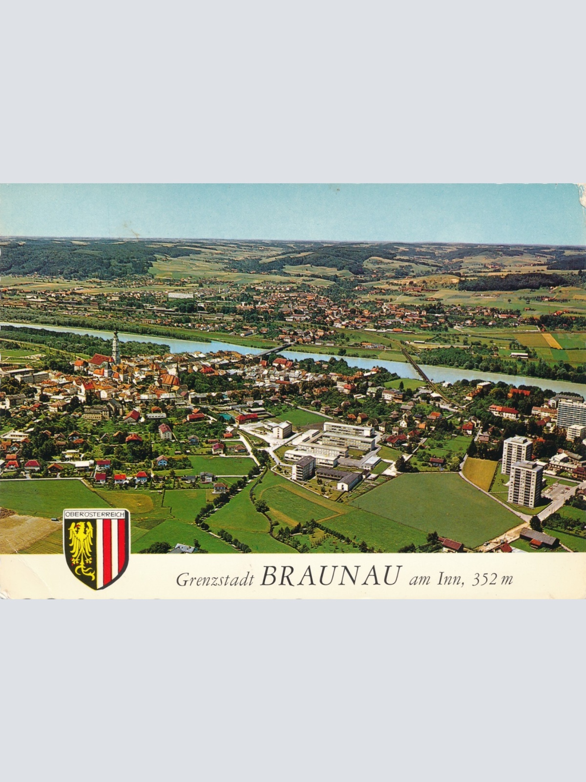 AK Alpine - Luftbild aus Braunau Oberösterreich Ansichtskarte (10729)