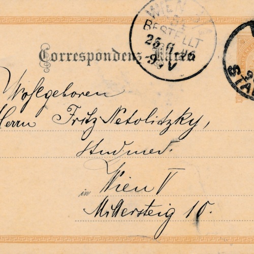 2 Kreuzer - Ganzsachen - Karte 1896 aus Eger Stadt (10696)